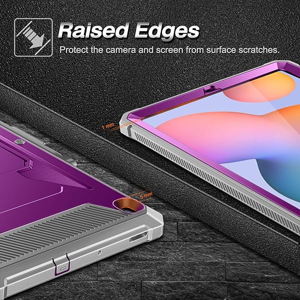FINTIE Fintie Shockproof Case for Samsung Galaxy Tab S6 Lite 10.4 Inch – Rugged Unibody Hybrid Bumper Kickstand Cover with Screen Protector – Purple - View 8 of 11