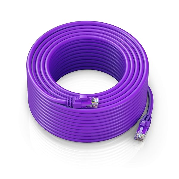 Maximm Maximm Cat 6 Ethernet Cable 250 ft - High-Speed LAN Cable, Internet Cable, Patch Cable, and Network Cable - UTP, 10Gbps, 550MHz Ethernet Cord - Purple - View 2 of 10