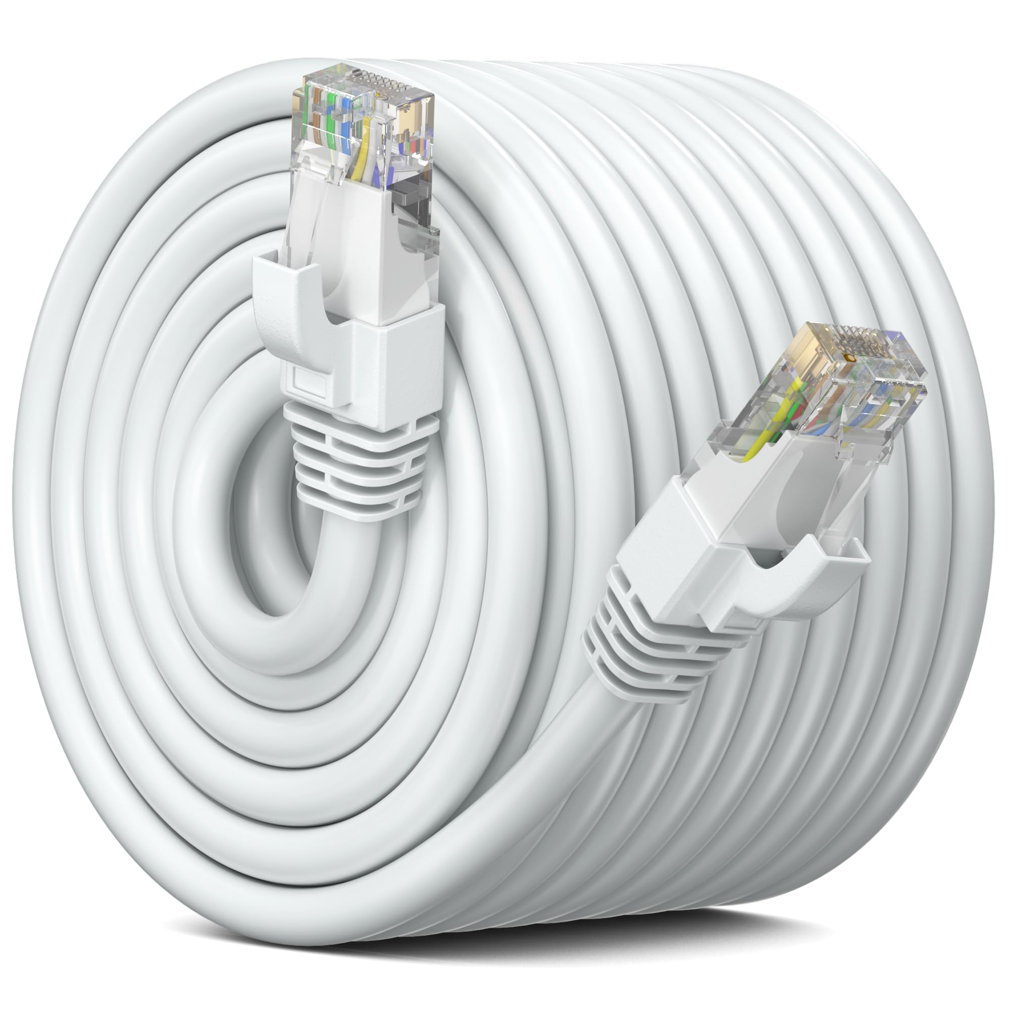 Maximm Maximm Cat 6 Ethernet Cable 250 ft - High-Speed 10Gbps LAN & Internet Cable - UTP, 550MHz, White Patch Network Cord