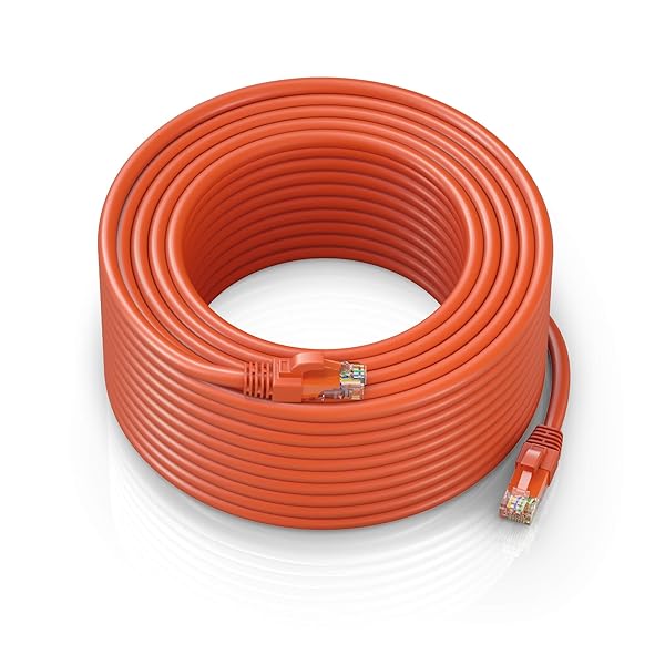 Maximm Cat 6 Ethernet Cable 250ft - High-Speed 10Gbps LAN & Network Cable - UTP, 550MHz, Orange Patch Cable