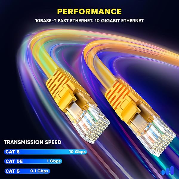 Maximm Maximm Cat 6 Ethernet Cable 100 ft - High-Speed LAN Cable, Internet Cable, Patch Cable, and Network Cable - UTP, 10Gbps, 550MHz Ethernet Cord - Yellow - View 6 of 10