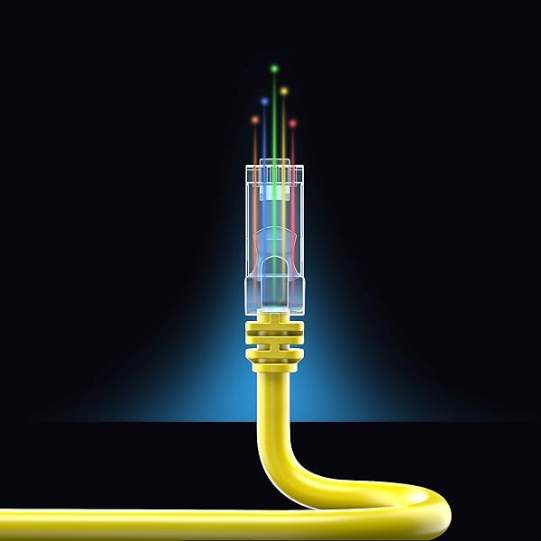 Maximm Maximm Cat 6 Ethernet Cable 100 ft - High-Speed LAN Cable, Internet Cable, Patch Cable, and Network Cable - UTP, 10Gbps, 550MHz Ethernet Cord - Yellow - View 10 of 10