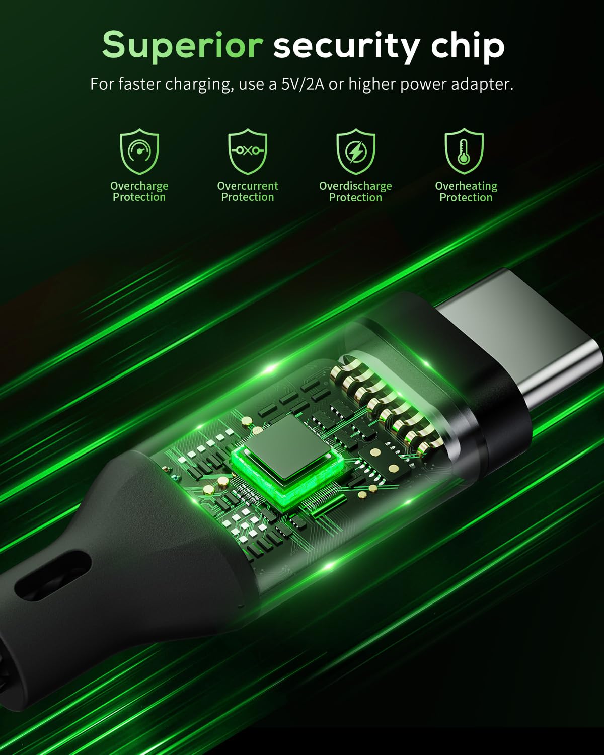 MENEEA 16.4FT Nylon Braided Charger Cable for PS5 Xbox Series X Switch Pro USB Type-C Accessories Black - View 4 of 7