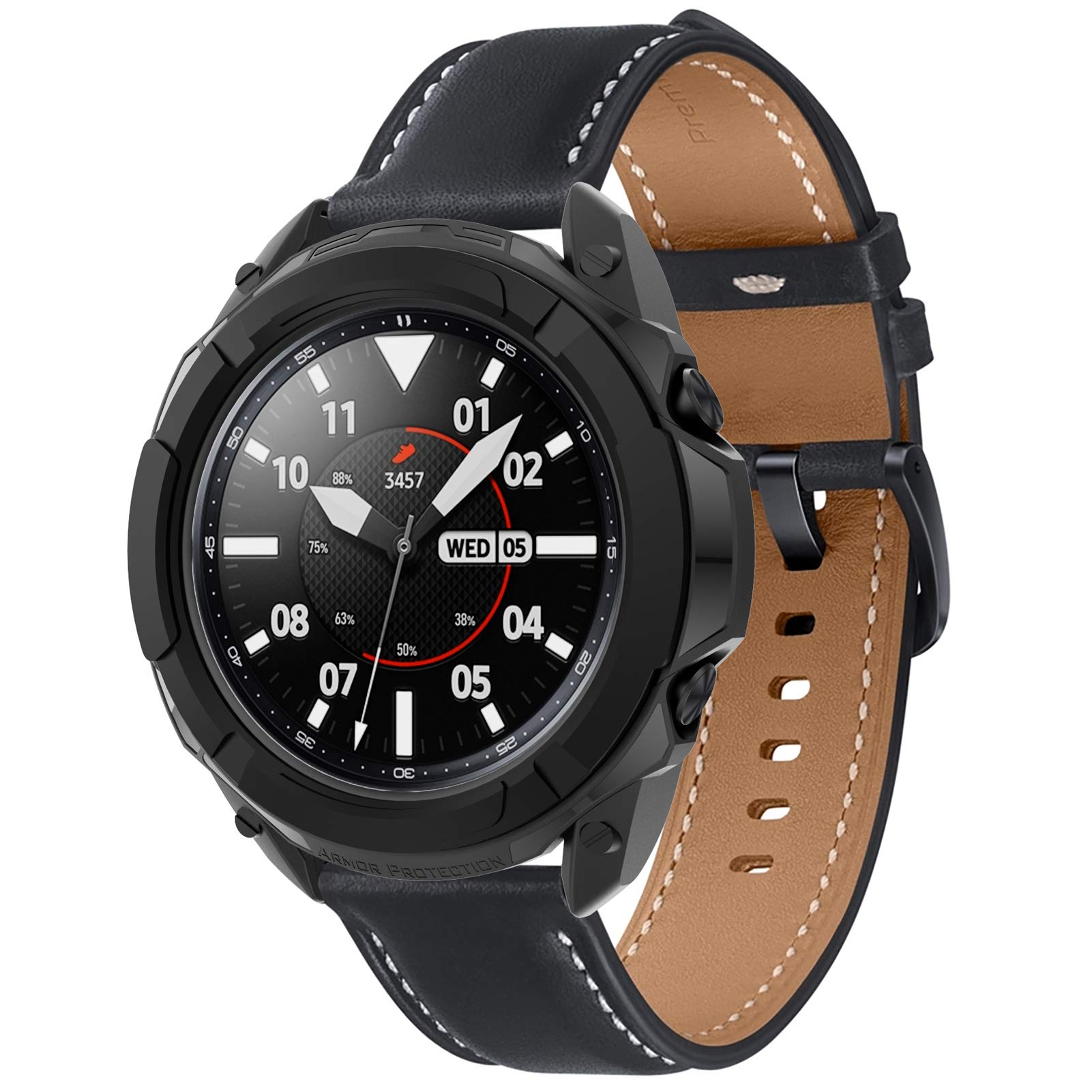 MOTONG Protective Case for Samsung Galaxy Watch 3 41MM 45MM TPU Black with Bezel Ring Dial Cover - View 2 of 4