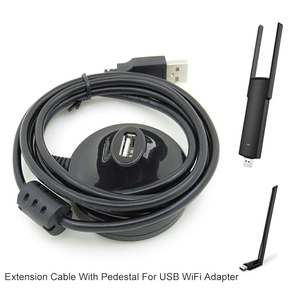 ezonpinzv PZV USB WiFi Adapter Extension Cable Desktop Vertical Base Cradle for USB2.0 Wireless Network Adapter and Antenna - View 7 of 7