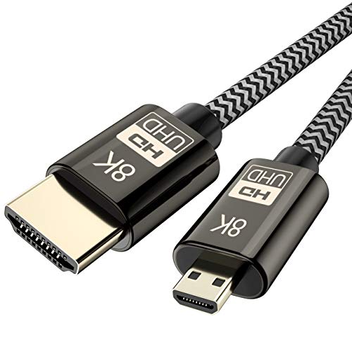 cablecc Cablecc Micro HDMI to HDMI 2.1 8K 60Hz & 4K 120Hz Cable - 1.5M Ultra-HD 48Gbps for Camera & Tablet - View 3 of 10