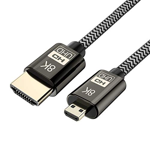 cablecc Cablecc Micro HDMI to HDMI 2.1 8K 60Hz & 4K 120Hz Cable - 1.5M Ultra-HD 48Gbps for Camera & Tablet - View 2 of 10