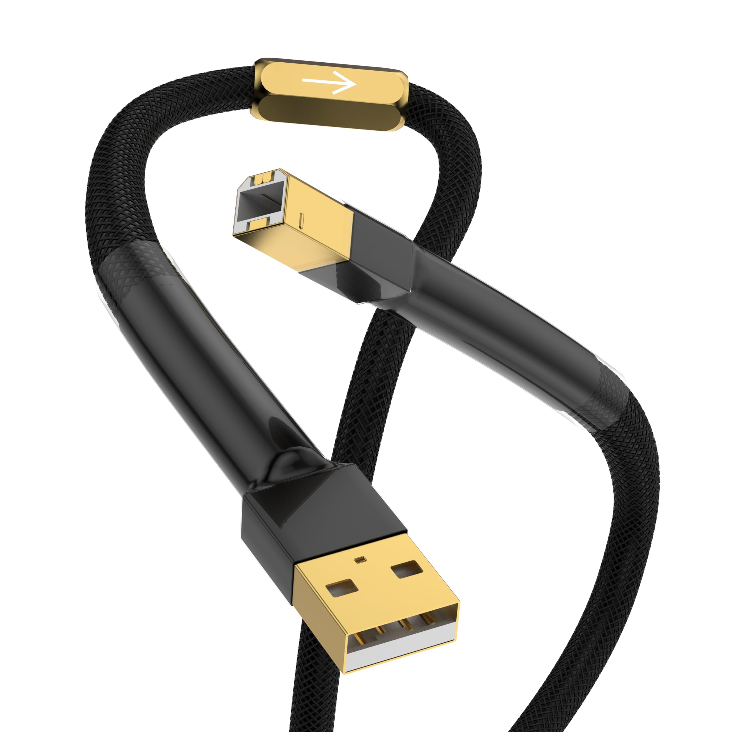 Viborg HiFi USB Cable 4N OFC USB2.0 A-Male to B-Male Digital Audio DAC Professional Cord 1.6FT 0.5M