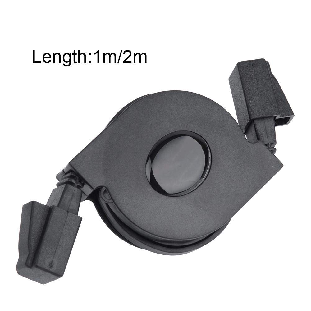 Demeras Demeras 2m Retractable CAT6 Ethernet Cable - Adjustable RJ45 LAN for Modem, Router, PC, Laptop, PS2 - Black - View 5 of 9