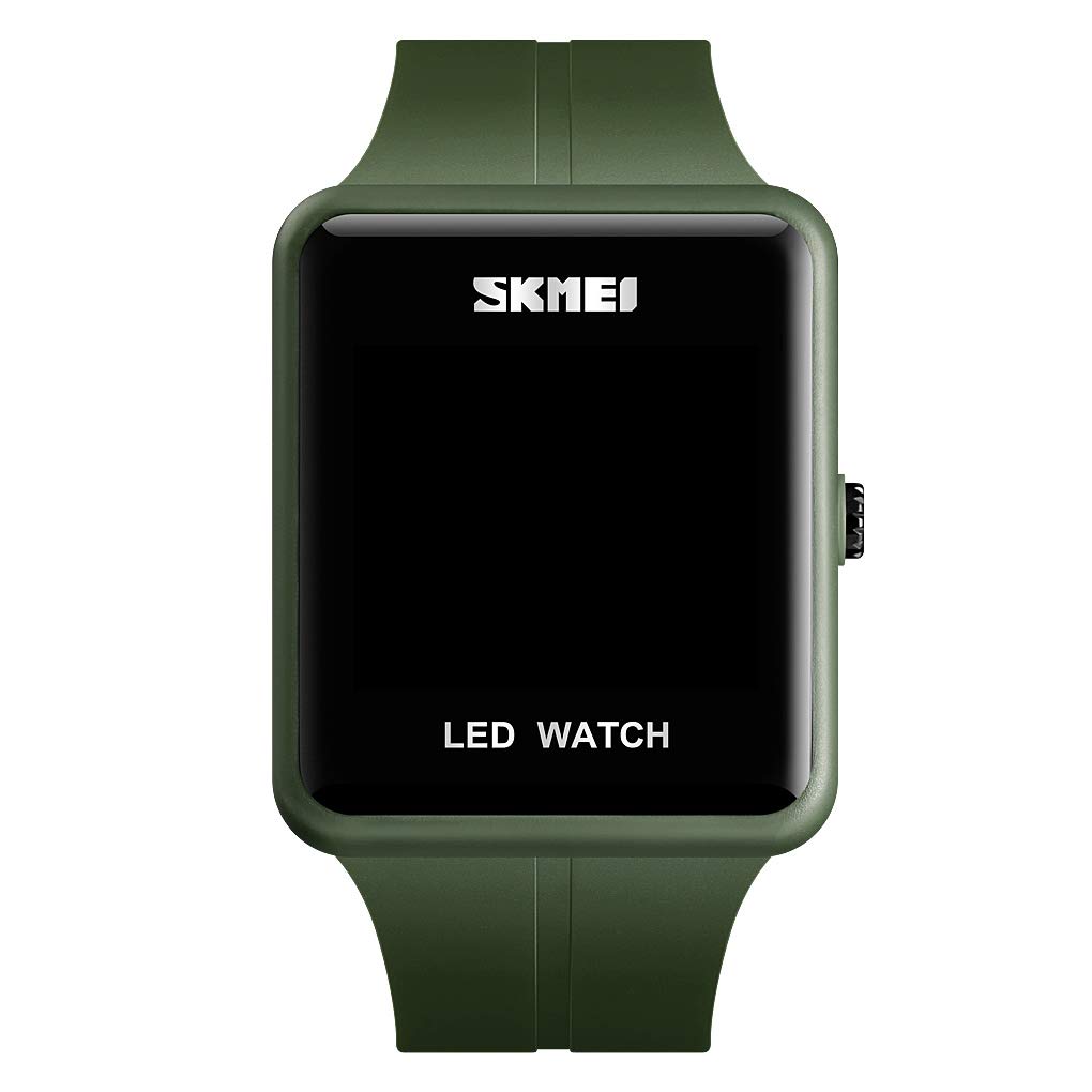 Gosasa Large Face LED Digital Watch Waterproof Date Time Sports Watch for Men and Women Green - View 4 of 9