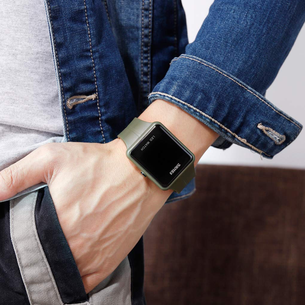 Gosasa Large Face LED Digital Watch Waterproof Date Time Sports Watch for Men and Women Green - View 5 of 9