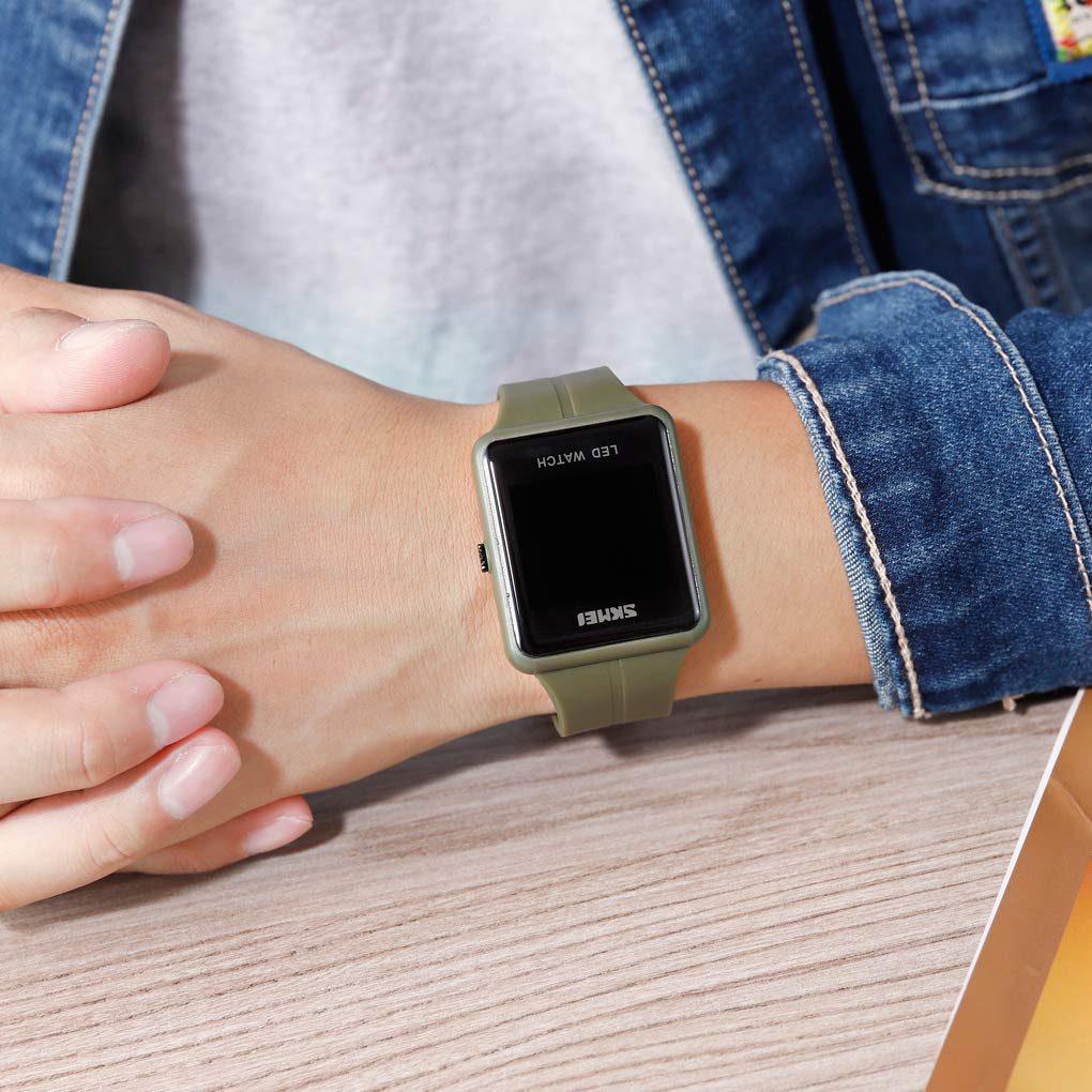 Gosasa Large Face LED Digital Watch Waterproof Date Time Sports Watch for Men and Women Green - View 6 of 9