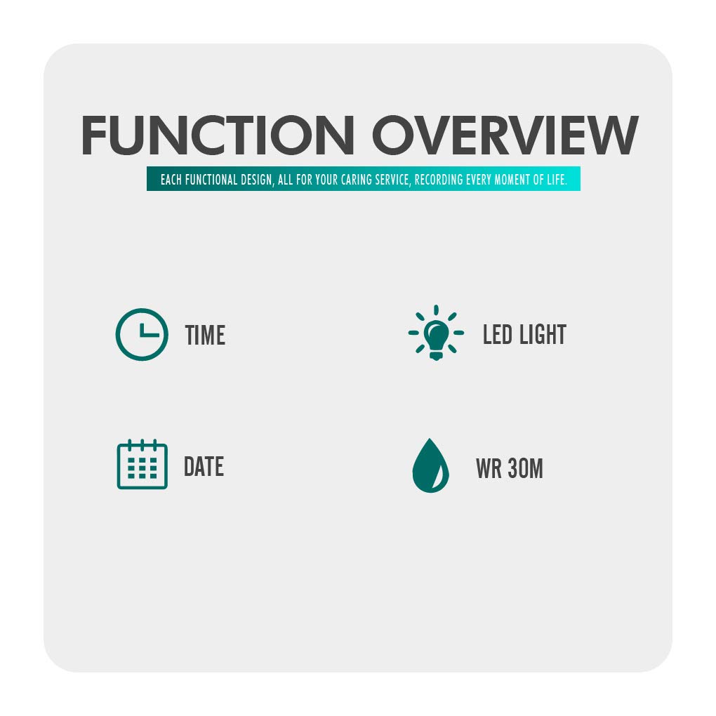 Gosasa Large Face LED Digital Watch Waterproof Date Time Sports Watch for Men and Women Green - View 9 of 9