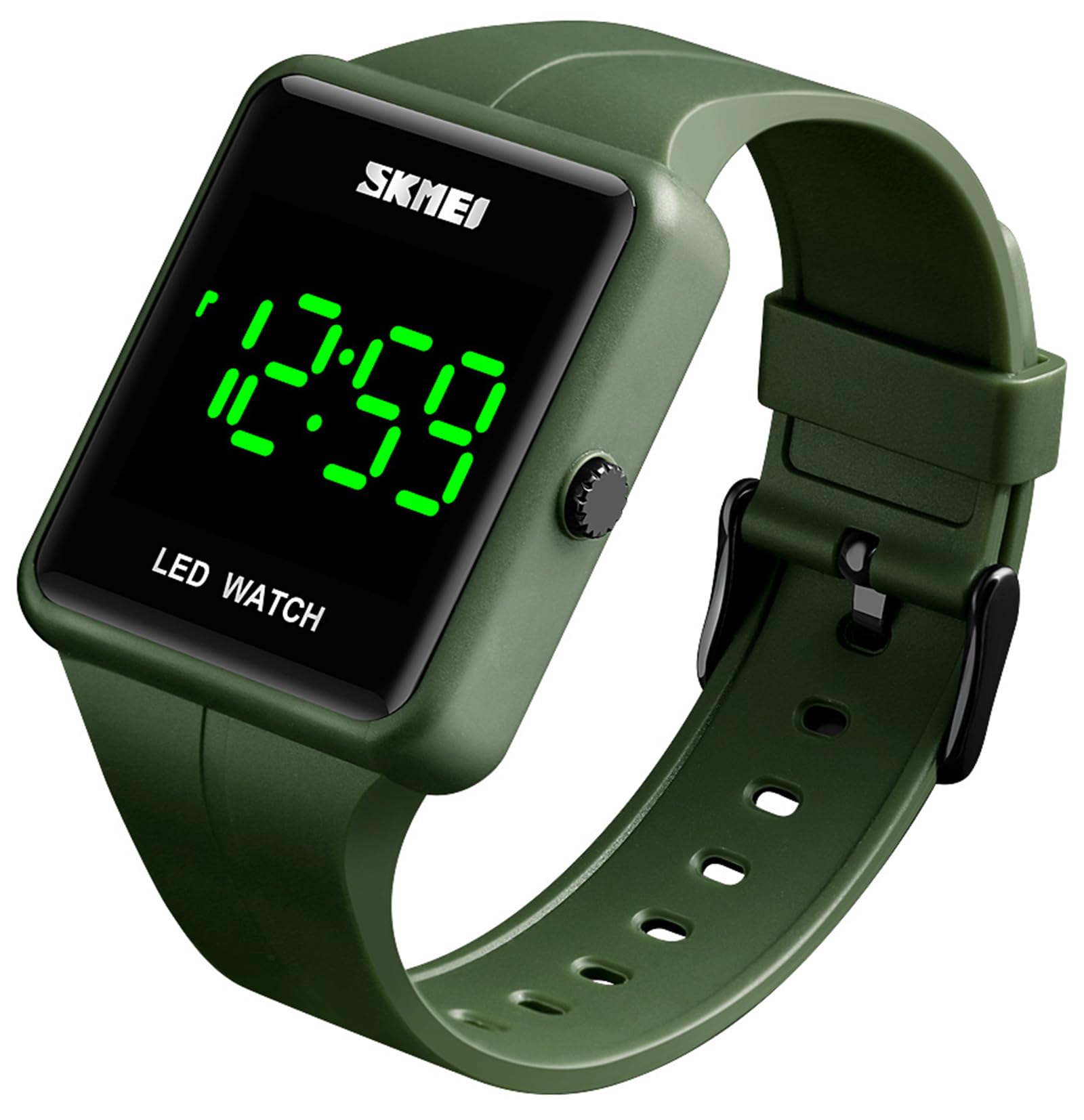 Gosasa Large Face LED Digital Watch Waterproof Date Time Sports Watch for Men and Women Green