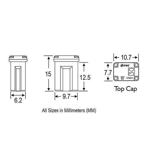 TAITONG 25 Pack Multi Color Micro Cartridge Fuses 15-40 Amp MCASE Type for Cars SUVs and Trucks - View 7 of 7