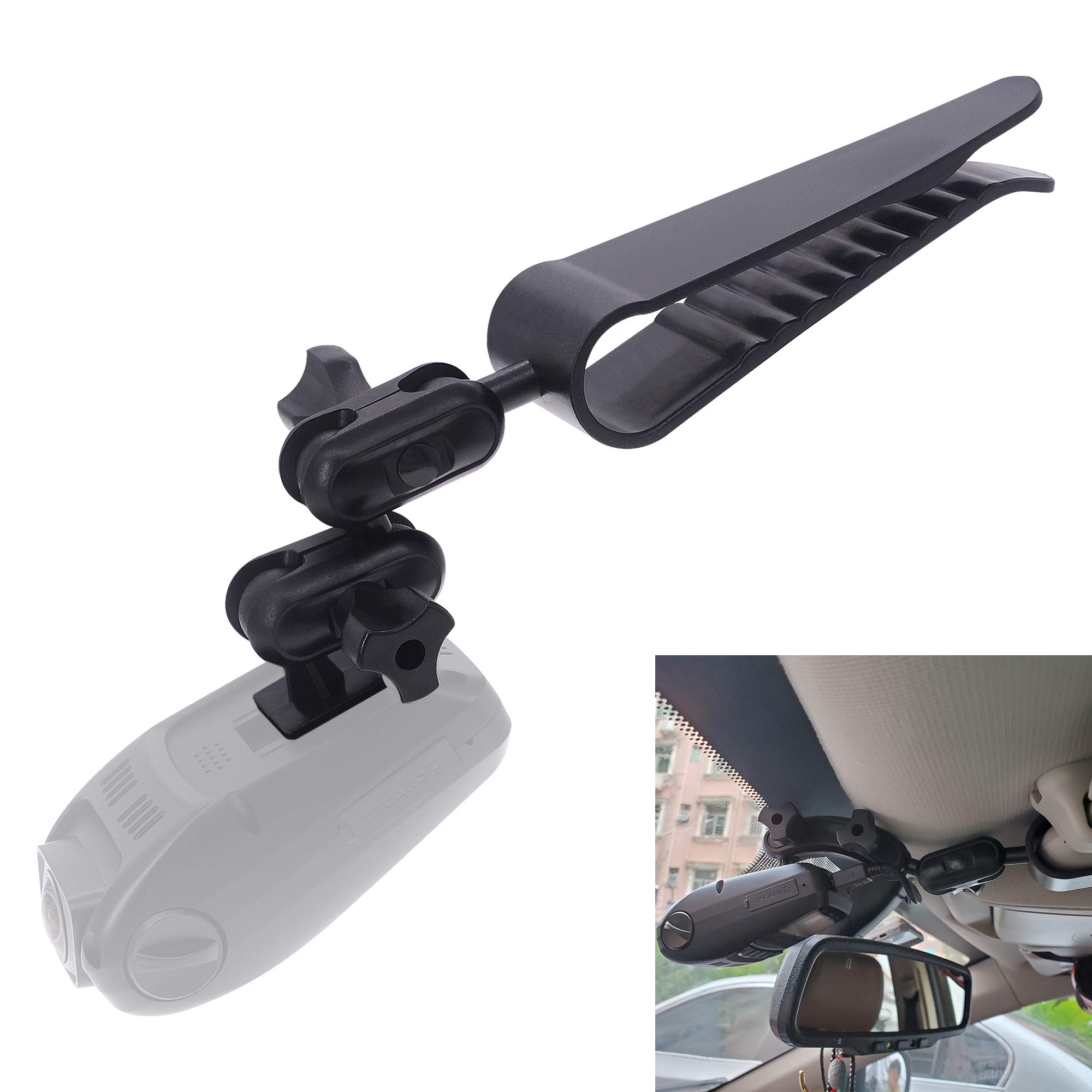 iSaddle Dash Cam Sun Visor Mount Holder Compatible with Various Brands for Optimal On-Dash Camera Performance - View 2 of 8