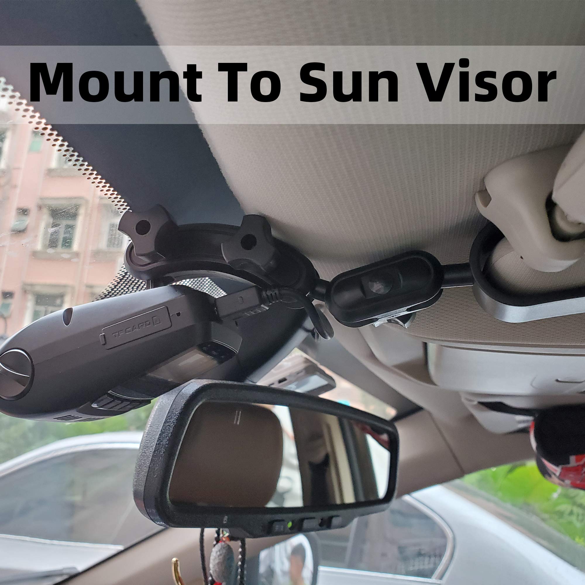 iSaddle Dash Cam Sun Visor Mount Holder Compatible with Various Brands for Optimal On-Dash Camera Performance - View 5 of 8