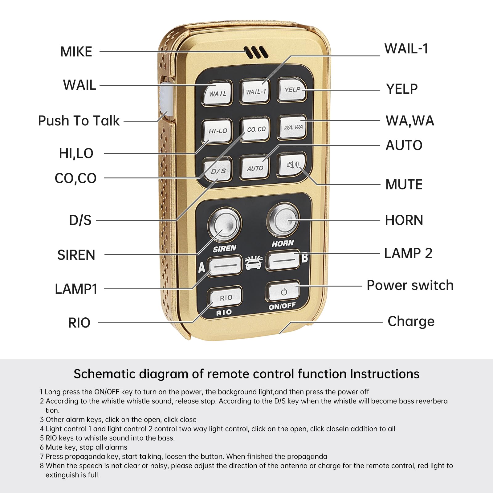 ePathChina DC12V 200W Loud Car Warning Alarm Police Siren Horn Speaker with MIC System and Remote Control - View 4 of 9