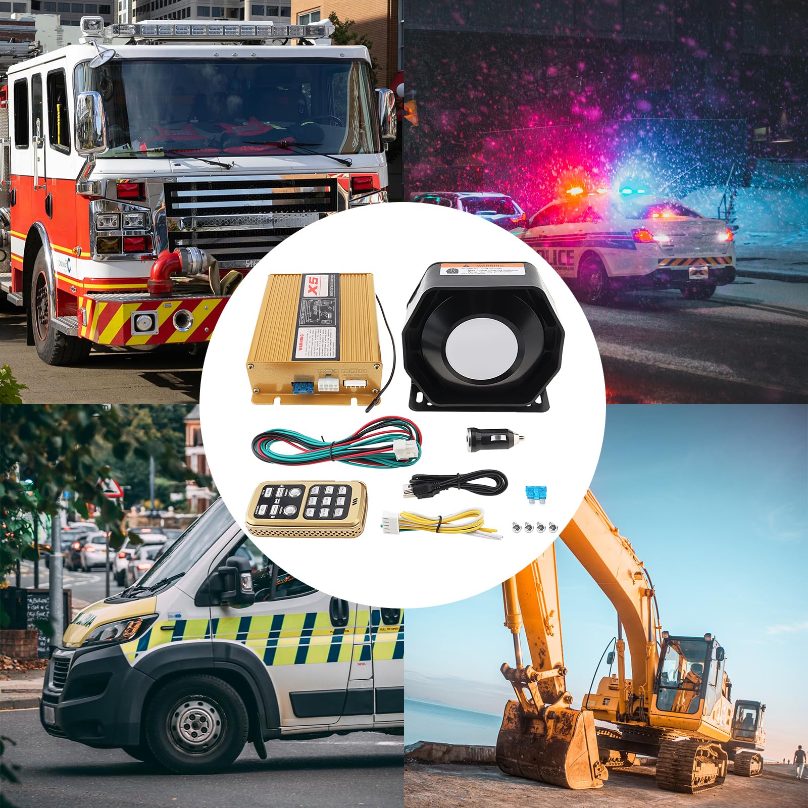 ePathChina DC12V 200W Loud Car Warning Alarm Police Siren Horn Speaker with MIC System and Remote Control - View 8 of 9