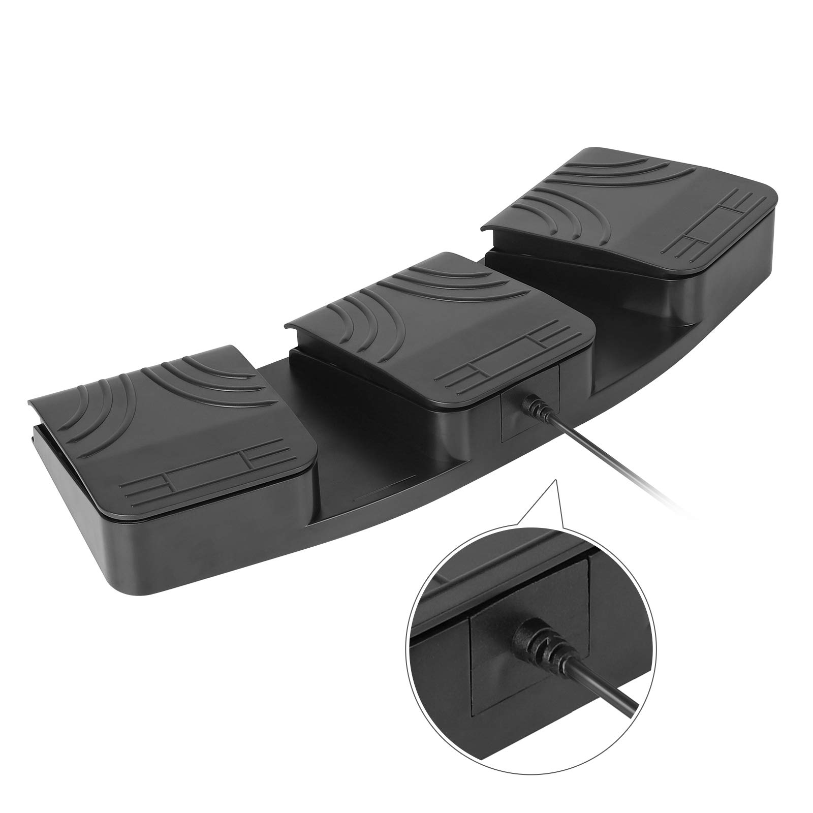 iKKEGOL USB Triple Foot Pedal Optical Switch Control for Computer Keyboard Mouse Game Action 3 Key Programmable Device - View 2 of 6