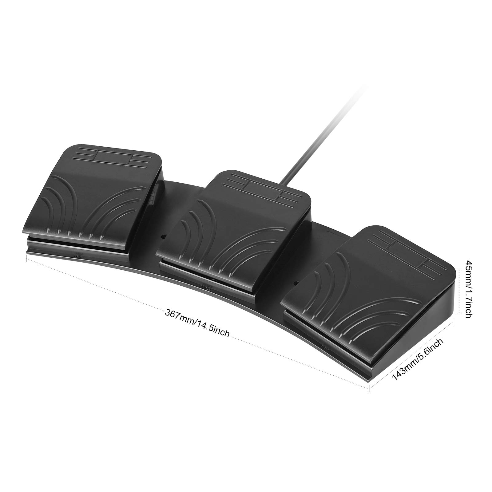 iKKEGOL USB Triple Foot Pedal Optical Switch Control for Computer Keyboard Mouse Game Action 3 Key Programmable Device - View 3 of 6