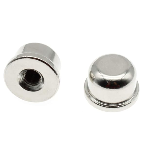 FDXGYH 2pcs 1/4-27 Nickel Lamp Finials Caps for Shade Holder & Harp - Solid Tapped Tops