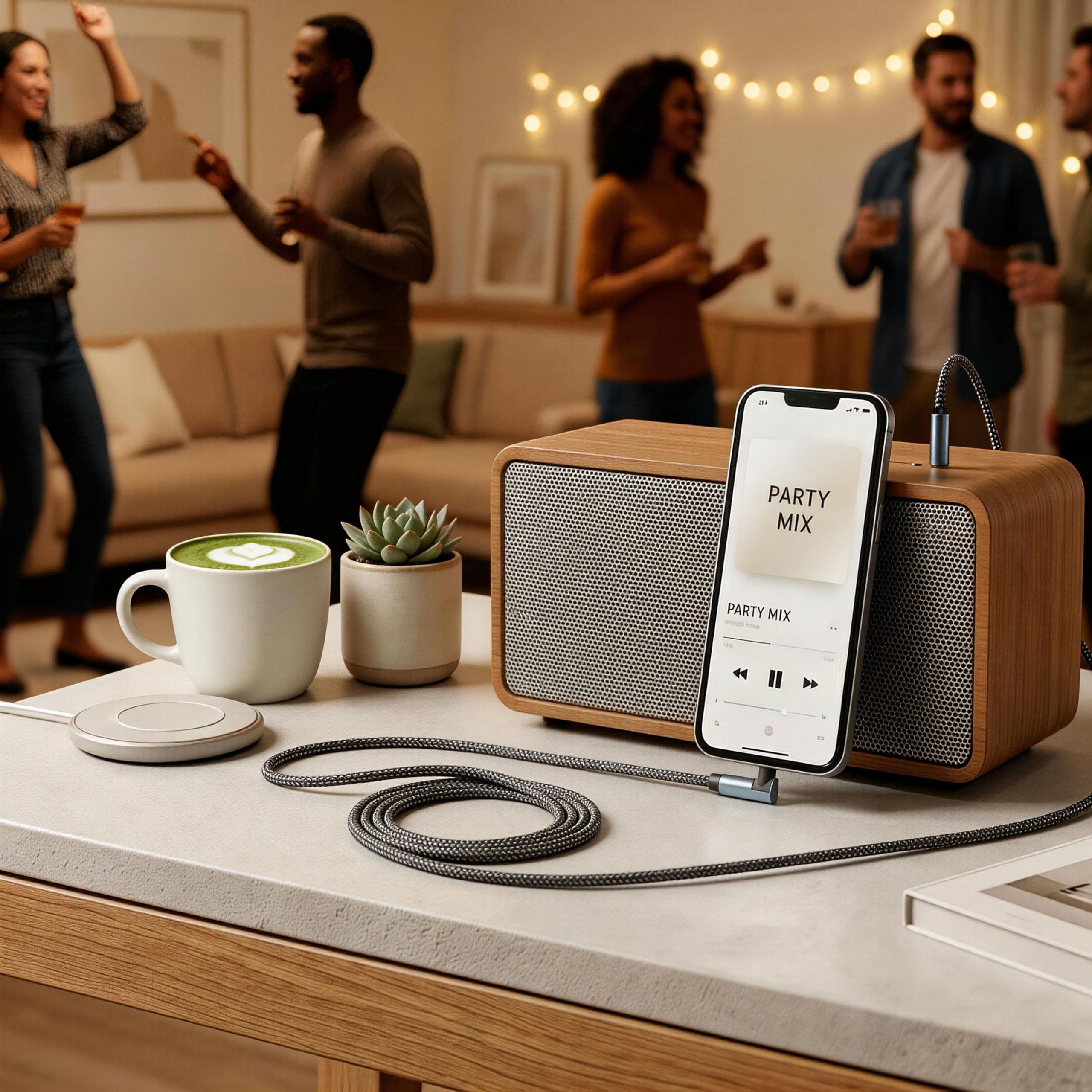 Nanxudyj 1ft AUX Cord 3.5mm Stereo Audio Cable Right Angle Male to Male Compatible with Car Headphones Tablets and Speakers - View 5 of 7