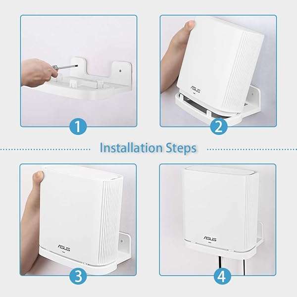HOLACA Wall Mount Holder for ASUS ZenWiFi AX Mesh WiFi 6 System - Sturdy Bracket by HOLACA (White, 1 Pack) - View 5 of 9
