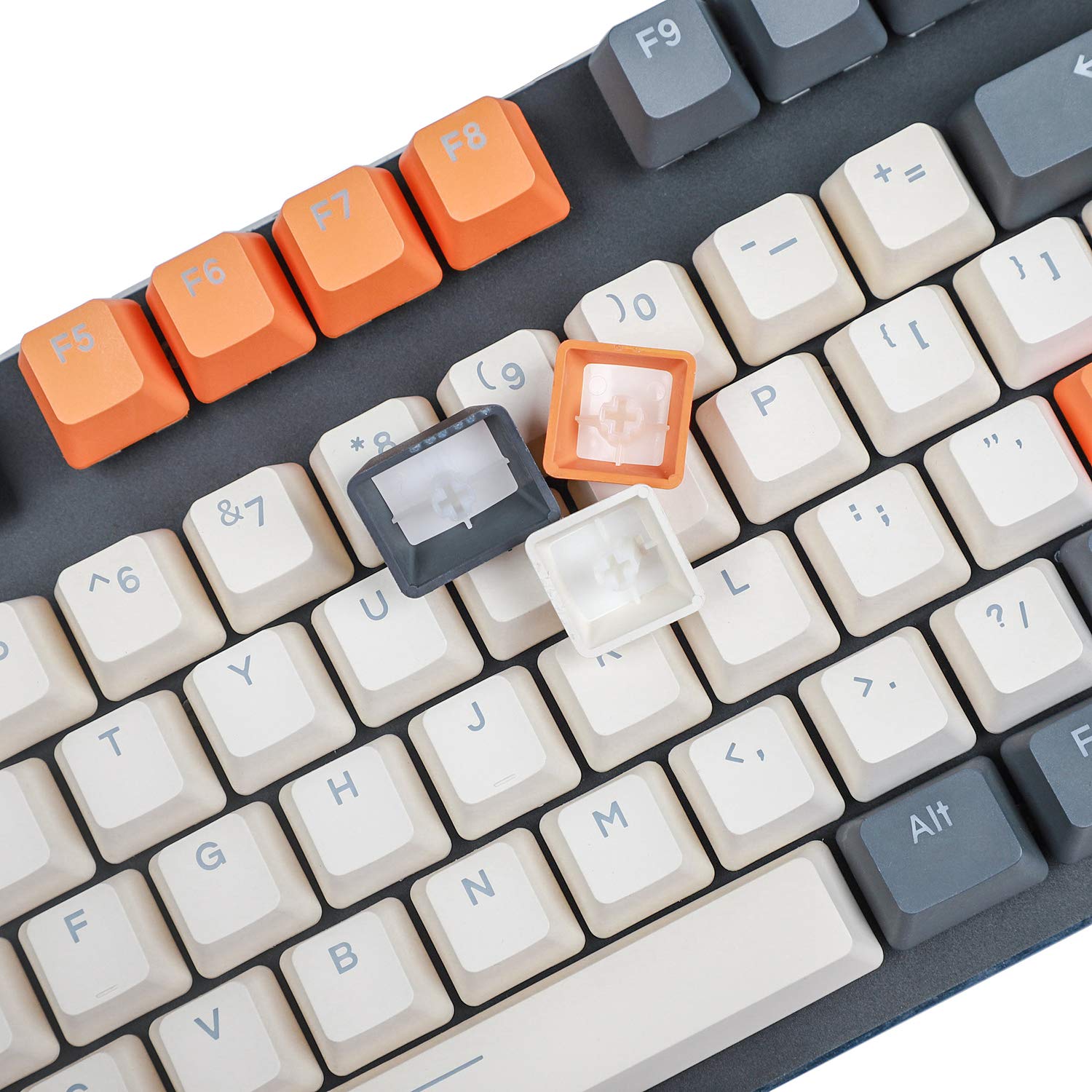 YMDK Double Shot 108 Dyed PBT Shine Through OEM Profile Rainbow Carbon Sunset Keycap for MX Switches Mechanical Keyboard Only Keycap Carbon - View 6 of 6
