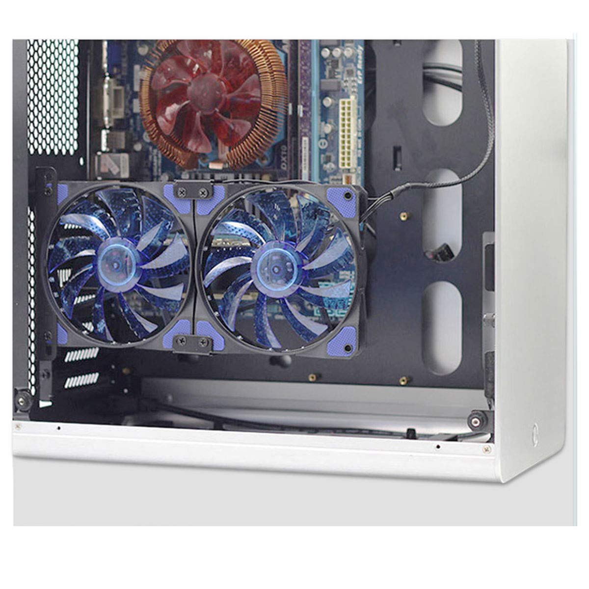 E-outstanding Eoutstanding Dual Fan Mount Rack Set for 12cm 14cm Computer Radiator PCI Slot Bracket Video Card Cooling DIY Support - View 5 of 6