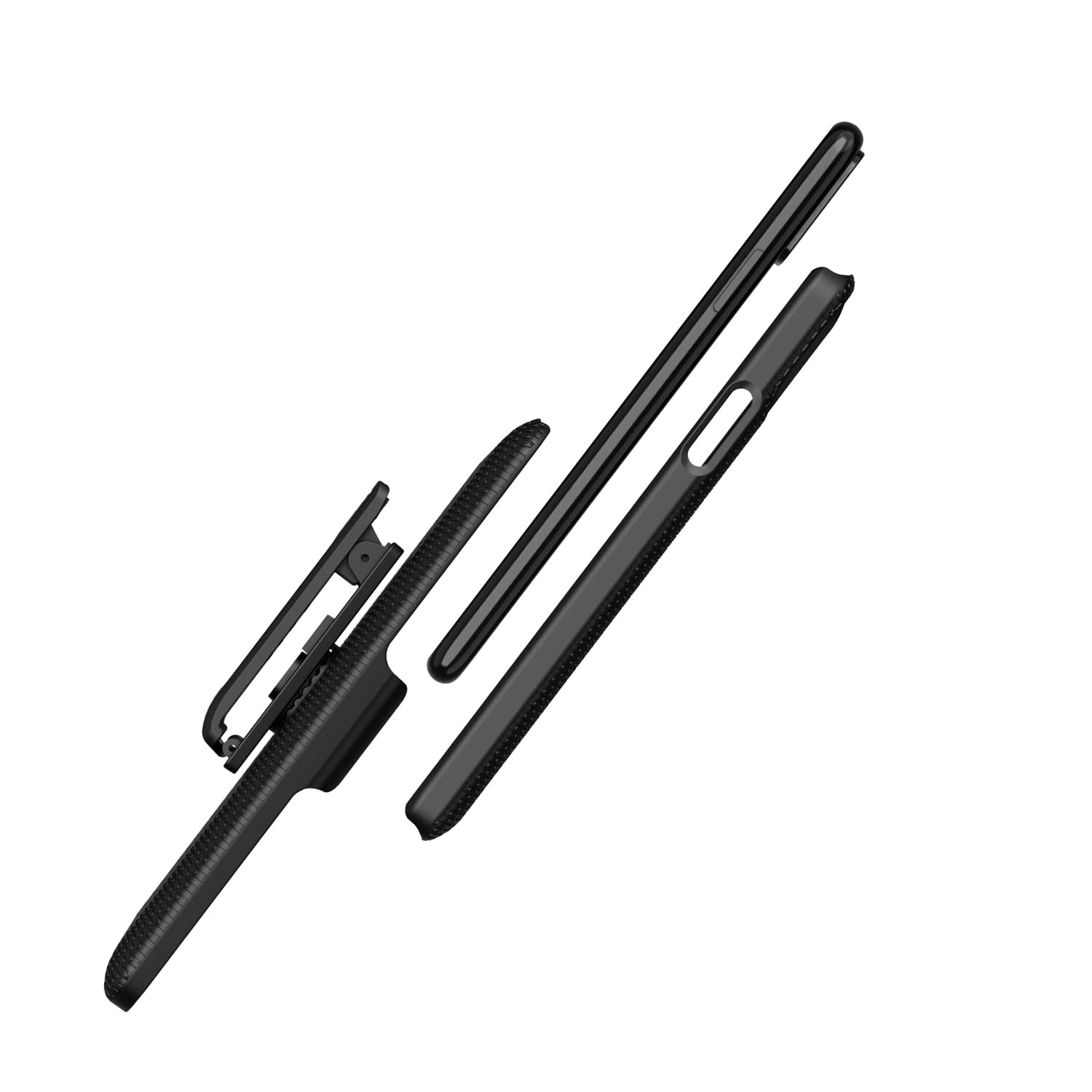 BELTRON Slim Fit Case with Belt Clip for iPhone 12 Pro Max Protective Shell and Kickstand Holster Combo in Black - View 3 of 8