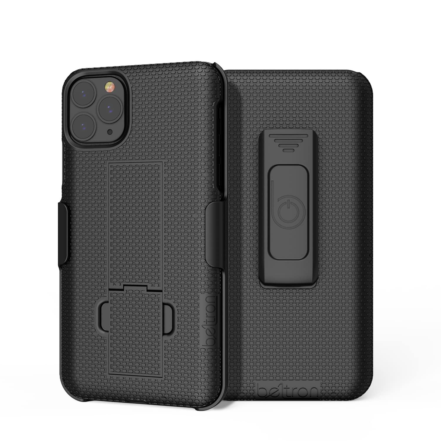 BELTRON Slim Fit Case with Belt Clip for iPhone 12 Pro Max Protective Shell and Kickstand Holster Combo in Black - View 6 of 8