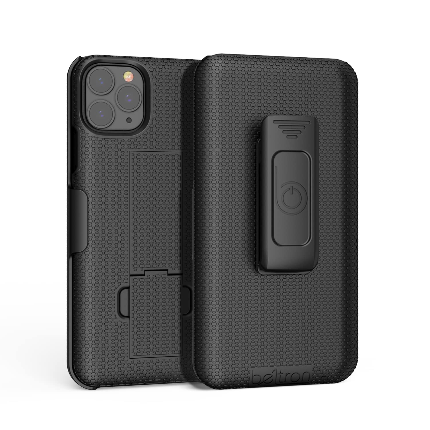 BELTRON Slim Fit Case with Belt Clip for iPhone 12 Pro Max Protective Shell and Kickstand Holster Combo in Black - View 8 of 8