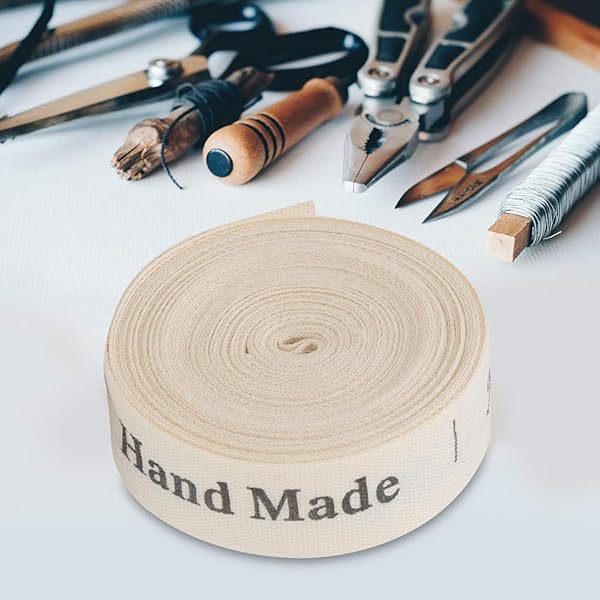 Oumefar Handmade with Love' Cotton Ribbon Tape Sewing Tags Ribbon Labels for Gift Wrapping Ribbon Decoration(#1) - View 8 of 11