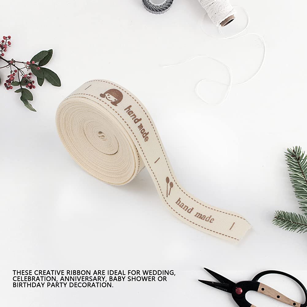 Oumefar Handmade Cotton Ribbon Tape Sewing Tags for Gift Wrapping and Decoration - View 2 of 9