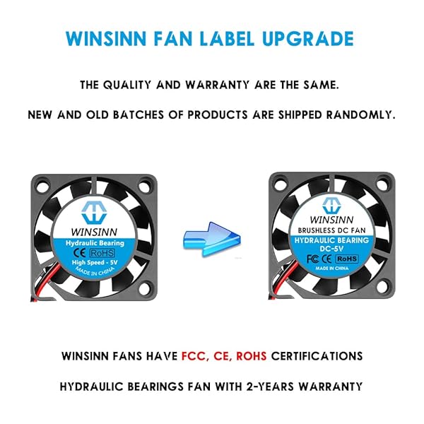 WINSINN WINSINN 20mm 5V Hydraulic Bearing Cooling Fan 10000 RPM Replacement for Printers Routers Set-Top Boxes 30cm Cable Brushless 2Pcs - View 3 of 5