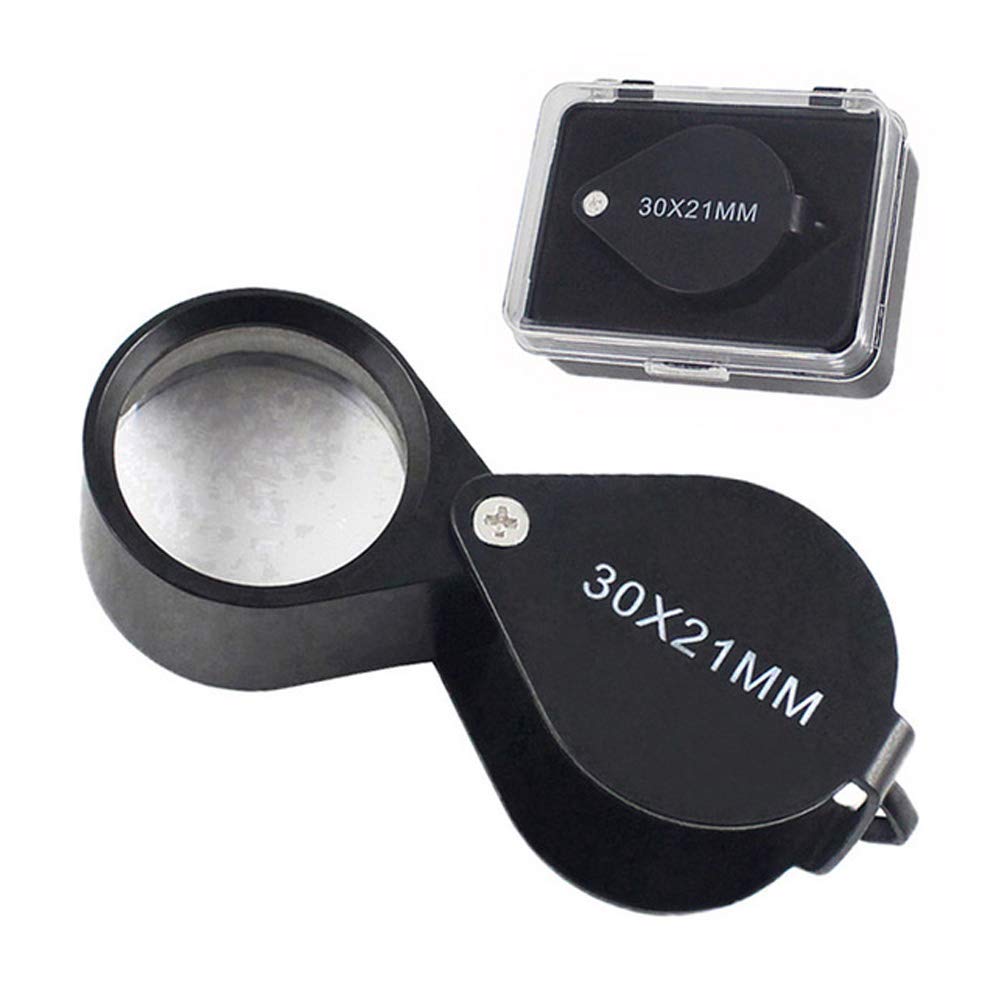 iKKEGOL 30x Pocket Jewelry Loupe 21mm Foldable Magnifier with Metal Body and Box for Jewelers - View 2 of 6