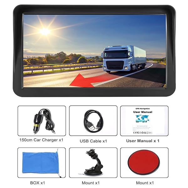 LONGRUF "2024 GPS Navigator for Car & Truck - 9" Touch Screen, Voice Guidance, Custom Routing & Safety Alerts" - View 9 of 9