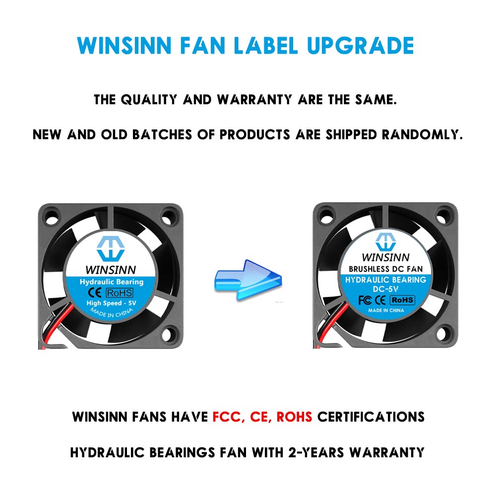 WINSINN WINSINN 20mm 5V Hydraulic Bearing Cooling Fan 12000 RPM for Raspberry Pi 3D Printer Small Server Gaming Consoles 2Pcs - View 3 of 5