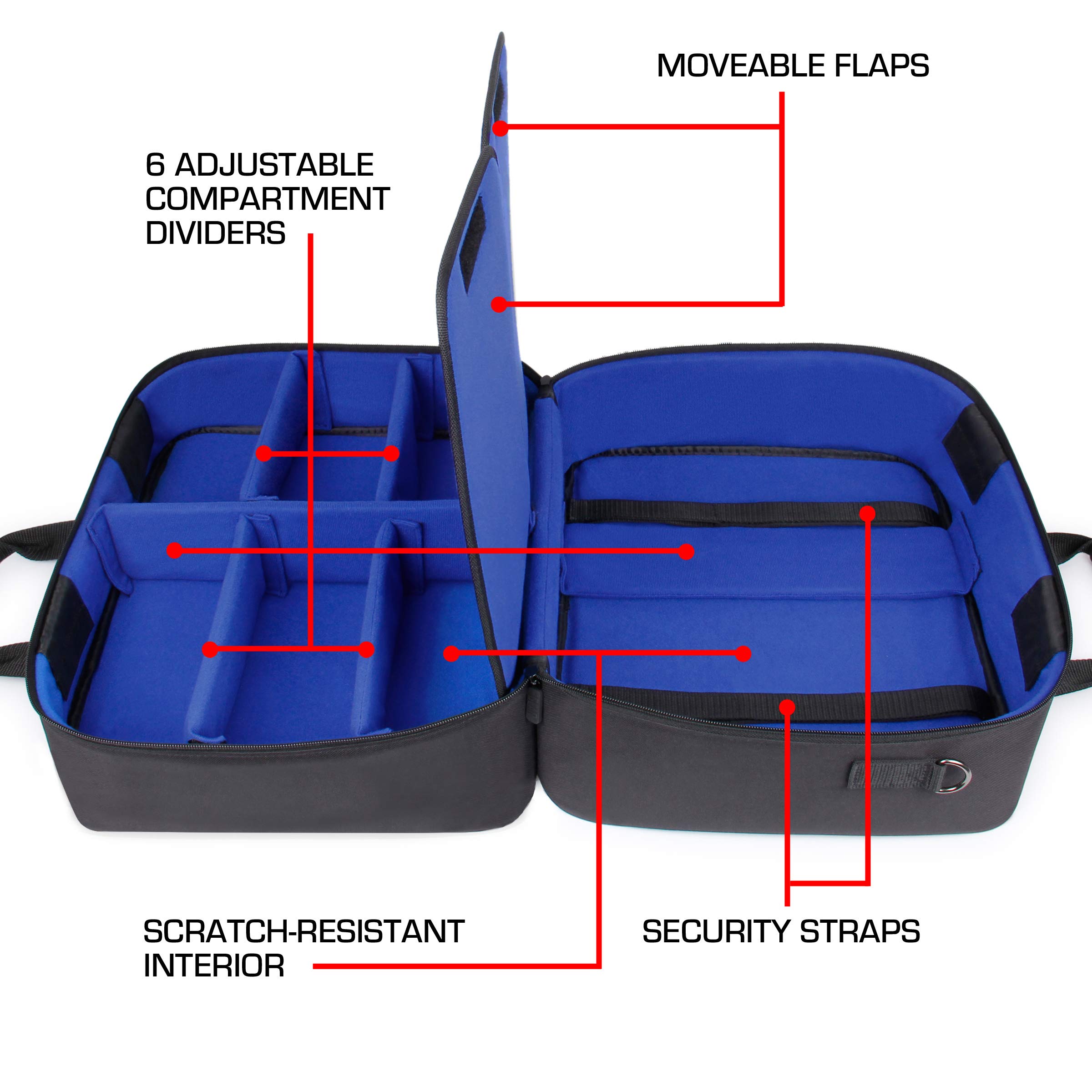 USA Gear USA Gear PS5 Carrying Case - Travel Bag for PlayStation 5 & Slim, Adjustable Interior for Controllers & Games (Blue) - View 4 of 9