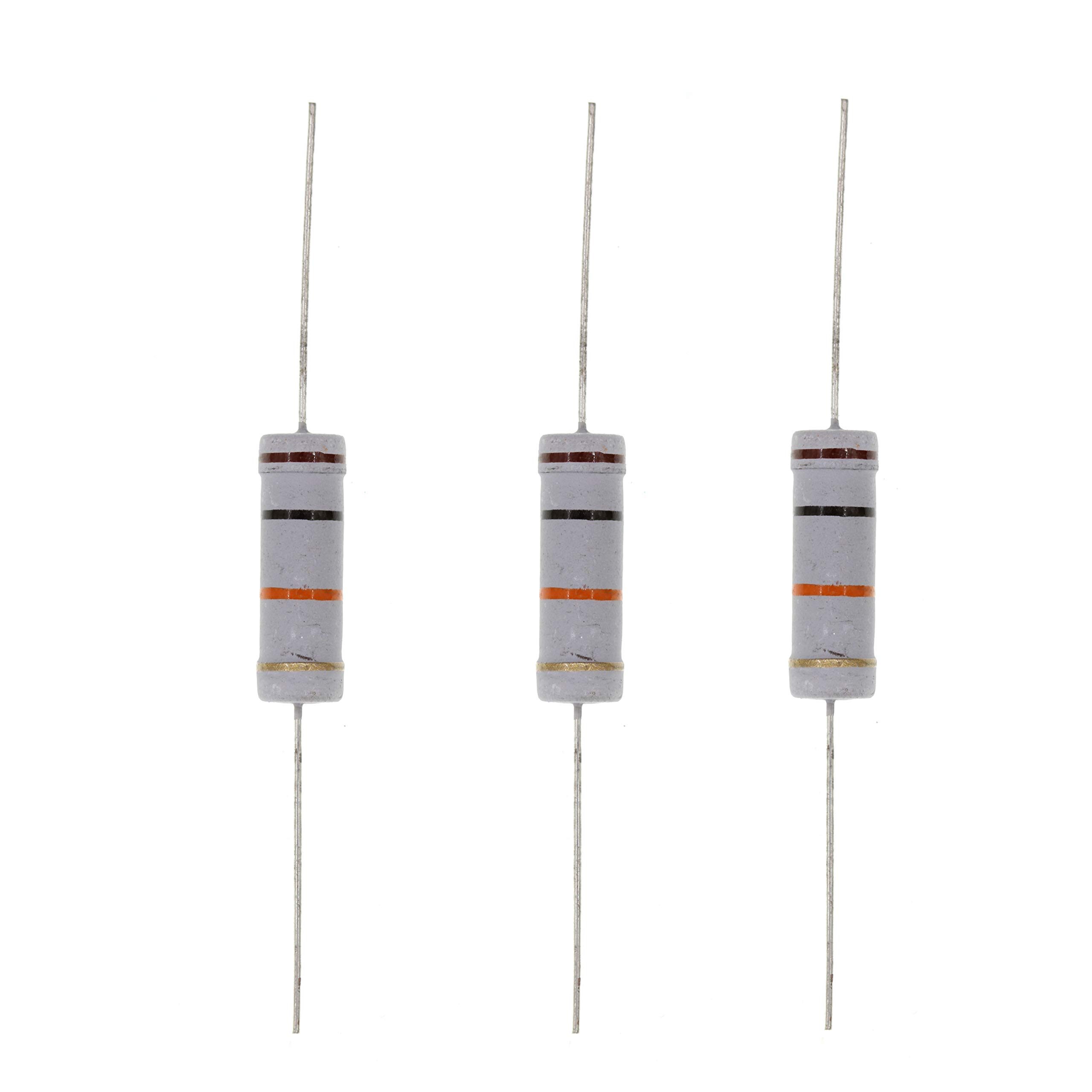 HUABAN 10PCS 5W 10K Ohm 5 Percent Metal Oxide Film Resistor for Reliable Performance