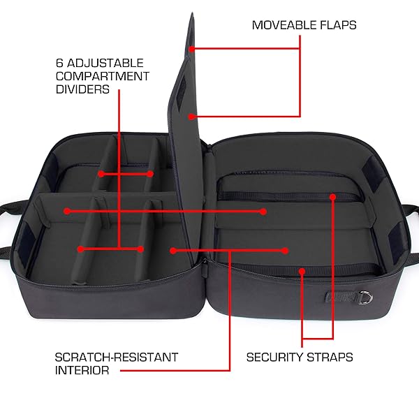 USA Gear USA Gear PS5 Carrying Case - Travel Bag for PlayStation 5 & Slim, Adjustable Interior for Controllers & Games (Black) - View 5 of 10