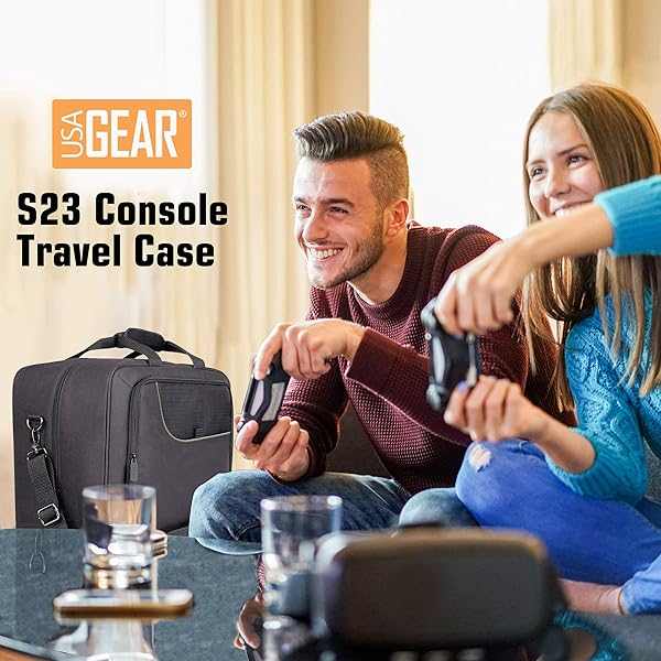 USA Gear USA Gear PS5 Carrying Case - Travel Bag for PlayStation 5 & Slim, Adjustable Interior for Controllers & Games (Black) - View 10 of 10