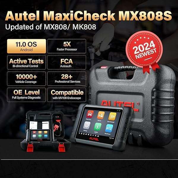 Autel Autel MaxiCheck MX808S Scanner: 2024 Bidirectional Tool with 3000+ Active Tests & 28+ Services for All Systems - View 4 of 11