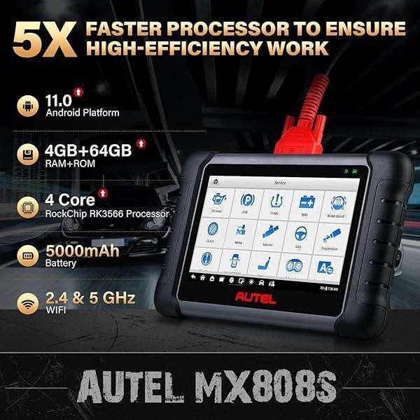 Autel Autel MaxiCheck MX808S Scanner: 2024 Bidirectional Tool with 3000+ Active Tests & 28+ Services for All Systems - View 6 of 11