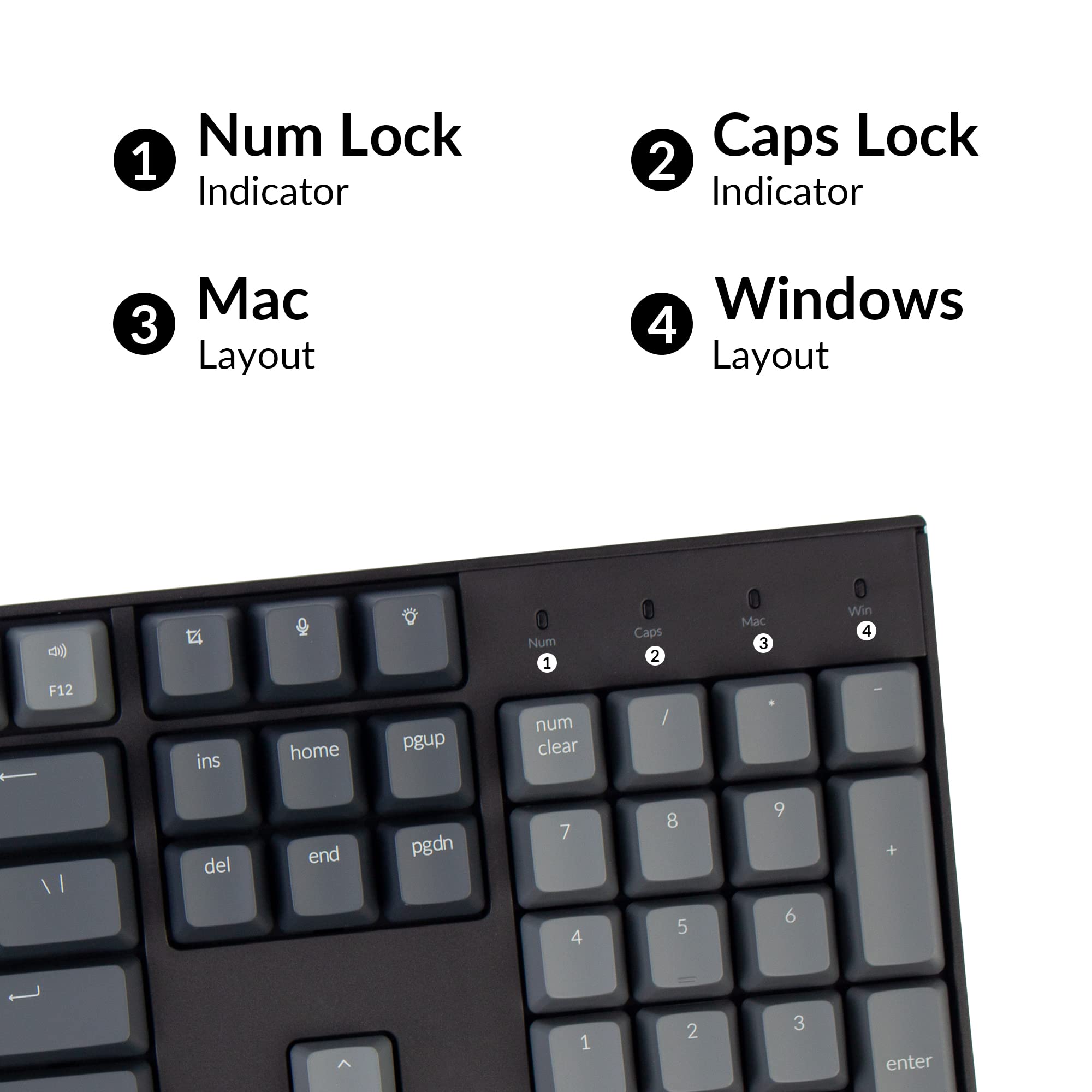 Keychron K10 Full Size RGB Backlit Hot-Swappable Mechanical Gaming Keyboard for Mac Windows 104-Key Bluetooth USB Wired K Pro Brown Switch - View 6 of 8