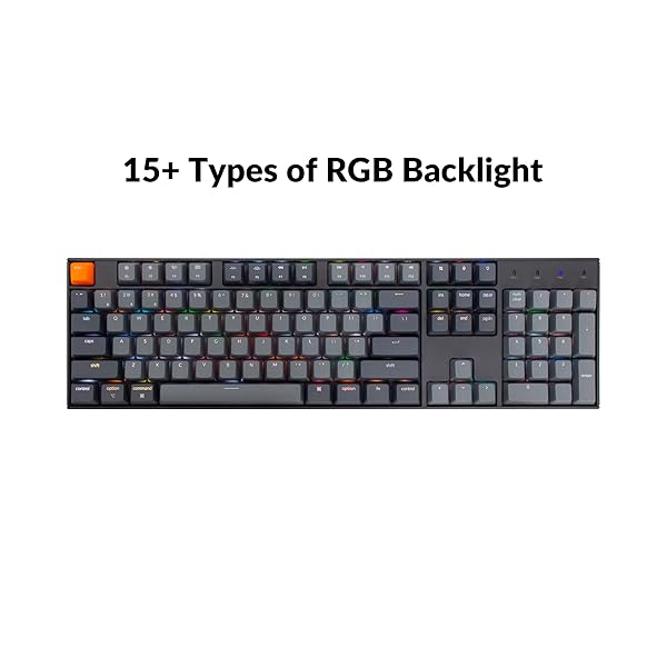 Keychron Keychron K10: Bluetooth/Wired Mechanical Gaming Keyboard for Mac & Windows - Gateron Brown Switch, RGB Backlight, 104 Keys - View 9 of 9
