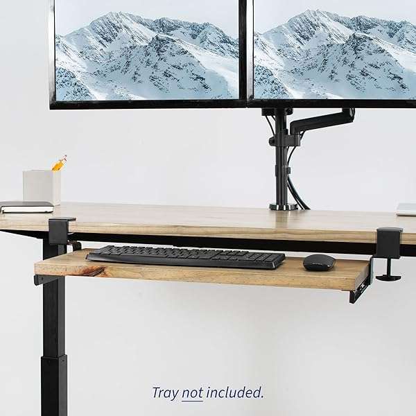 VIVO VIVO 12-Inch Rail Set for DIY Wooden Keyboard Trays - C-Clamp Mount Slider Track (MOUNT-RAIL02) - View 8 of 11
