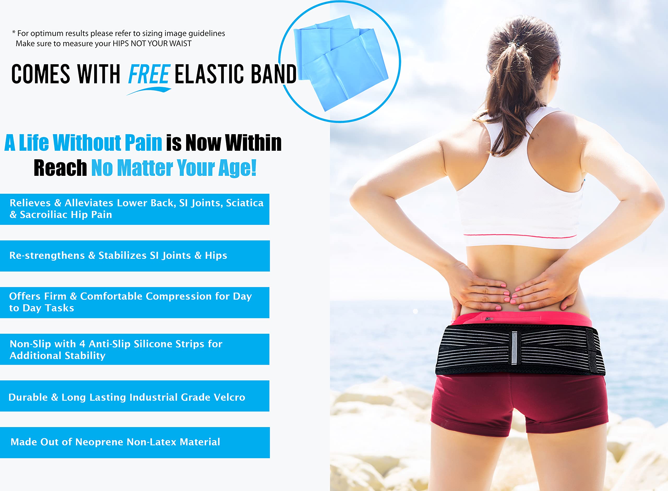 Si Joint Belt for Women and Men with Resistance Band and Back Recovery Workout Plan for Lower Back Support and Pain Relief - View 2 of 9
