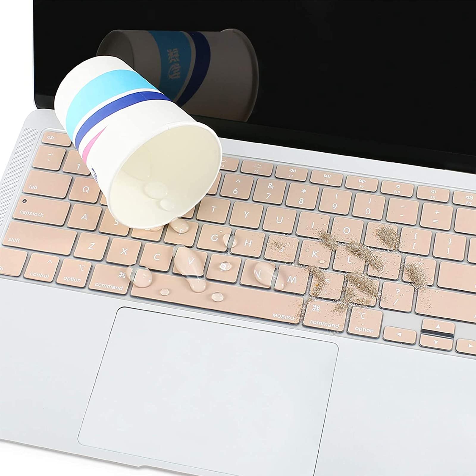 MOSISO Keyboard Cover for MacBook Air 13 inch 2022 2021 2020 A2337 M1 A2179 Waterproof Silicone Skin Camel Color - View 5 of 7